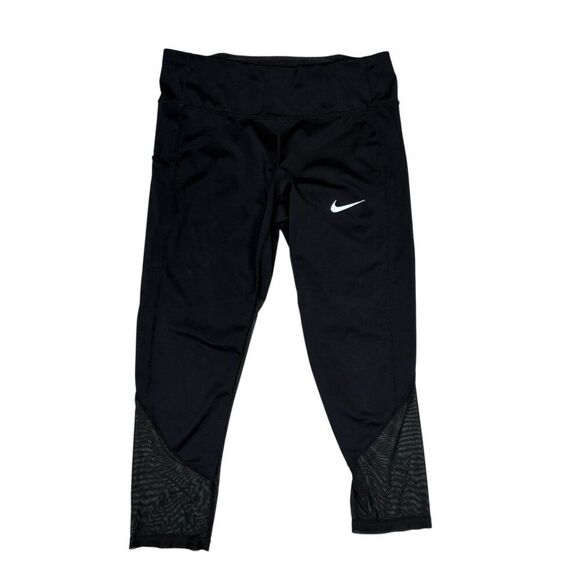 Nike Dri-Fit Running Leggings Cropped Size Medium - Picture 1 of 6